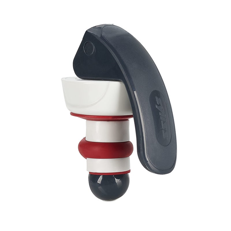 Zyliss Easy Seal Bottle Stoppers â€“ Leak-Proof Wine and Champagne Stoppers with Long Easy-Lock Handle, Comfortable Grip, Airtight Seal, Modern Design in Gray and Red, Durable and Dishwasher Safe - Image 4